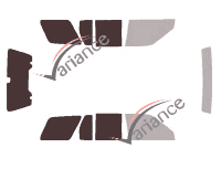 Verglasungsschablone - Kit 3/4 hinten - Nissan Pathfinder (2) 5-türig (2001 - 2004) Verglasungsschablone - Kit 3/4 hinten - Nissan Pathfinder (2) 5-türig (2001 - 2004)