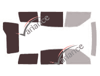 Glazing template - 3/4 rear kit - Nissan Terrano (2) 5 doors (1993 - 2006) Glazing template - 3/4 rear kit - Nissan Terrano (2) 5 doors (1993 - 2006)
