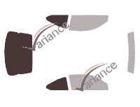 Plantilla de acristalamiento - Kit 3/4 trasero - Pontiac Grand Am (5) 2 puertas coupé (1999 - 2006)