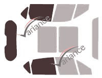 Template for glazing - 3/4 rear kit - Renault Scenic (2) Court 5 doors (2003 - 2009) Template for glazing - 3/4 rear kit - Renault Scenic (2) Court 5 doors (2003 - 2009)