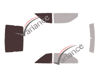 Plantilla de acristalamiento - Kit 3/4 trasero - Volkswagen Corrado Coupe 3 puertas (1989 - 1997) Plantilla de acristalamiento - Kit 3/4 trasero - Volkswagen Corrado Coupe 3 puertas (1989 - 1997)