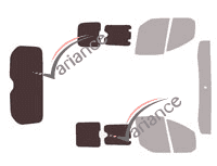 Glazing template - 3/4 rear kit - Ford Custom Transit (1) Utility 4 doors (2014 - 2023) Glazing template - 3/4 rear kit - Ford Custom Transit (1) Utility 4 doors (2014 - 2023)