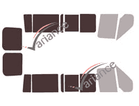 Gabarit vitrage - kit 3/4 arrière - Ford Transit (4) Court 5/6 portes (2000 - 2013)