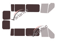 Gabarit vitrage - kit 3/4 arrière - Ford Transit (4) Court 6 portes (2000 - 2013)