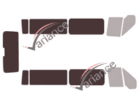 Gabarit vitrage - kit 3/4 arrière - Ford Transit (4) Long 5 portes (2000 - 2013)