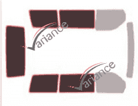 Gabarit vitrage - kit 3/4 arrière - Mercedes-Benz Classe V / EQV (1) 4 portes (1996 - 2003)