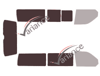 Gabarit vitrage - kit 3/4 arrière - Volkswagen Transporter T5 (5) Long 4 portes (2003 - 2015) Gabarit vitrage - kit 3/4 arrière - Volkswagen Transporter T5 (5) Long 4 portes (2003 - 2015)