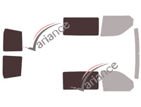 Glazing template - 3/4 rear kit - Volkswagen Transporter T6 (6) 6 door van (since 2015) Glazing template - 3/4 rear kit - Volkswagen Transporter T6 (6) 6 door van (since 2015)