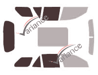 Plantilla de acristalamiento - Kit 3/4 trasero - Cadillac SRX 5 puertas (2002 - 2009)