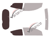 Plantilla de acristalamiento - Kit 3/4 trasero - Chevrolet Kalos-Aveo (1) 3 puertas (2002 - 2011)