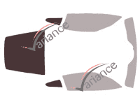 Gabarit vitrage - kit 3/4 arrière - Chevrolet Corvette (7) C7 Coupe 3 portes (2013 - 2020)