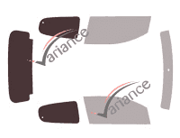 Template for glazing - kit 3/4 rear - Citroën C1 (2) 5 portes (2014 - 2022) Template for glazing - kit 3/4 rear - Citroën C1 (2) 5 portes (2014 - 2022)