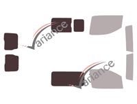 Plantilla de acristalamiento - Kit trasero 3/4 - Peugeot Expert (3) Standard / Long Utility 5/6 puertas (desde 2016)