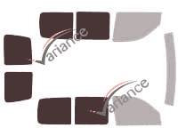 Template for glazing - kit 3/4 rear - Citroën Berlingo (1) 4 portes (1996 - 2008) Template for glazing - kit 3/4 rear - Citroën Berlingo (1) 4 portes (1996 - 2008)