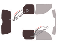 Glazing template - kit 3/4 rear - Peugeot Partner (1) Utility 5 doors (1996 - 2008) Glazing template - kit 3/4 rear - Peugeot Partner (1) Utility 5 doors (1996 - 2008)