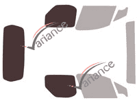 Gabarit vitrage - kit 3/4 arrière - Citroën Berlingo (2) Utilitaire 3 portes (2008 - 2018)