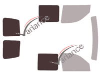 Template for glazing - kit 3/4 rear - Citroën Berlingo (1) Utility 4 doors (1996 - 2008) Template for glazing - kit 3/4 rear - Citroën Berlingo (1) Utility 4 doors (1996 - 2008)