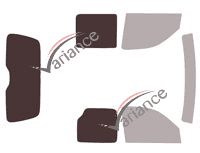 Template for glazing - kit 3/4 rear - Citroën Berlingo (1) Utility 4 doors (1996 - 2008) Template for glazing - kit 3/4 rear - Citroën Berlingo (1) Utility 4 doors (1996 - 2008)