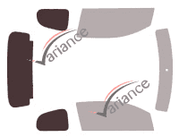 Template for glazing - kit 3/4 rear - Citroën C1 (2) 3 portes (2014 - 2022) Template for glazing - kit 3/4 rear - Citroën C1 (2) 3 portes (2014 - 2022)
