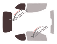 Template for glazing - kit 3/4 rear - Citroën C1 (1) 3 portes (2005 - 2014) Template for glazing - kit 3/4 rear - Citroën C1 (1) 3 portes (2005 - 2014)
