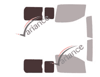 Plantilla de acristalamiento - Kit trasero 3/4 - Peugeot Expert (3) Standard / Long Utility 5/6 puertas (desde 2016)