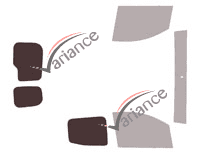 Schablone Verglasung - Kit 3/4 hinten - Fiat Qubo (1) 5-türiger Transporter (ab 2008)