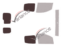 Glazing template - 3/4 rear kit - Peugeot Bipper (1) 6-door van (since 2007) Glazing template - 3/4 rear kit - Peugeot Bipper (1) 6-door van (since 2007)