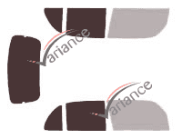 Schablone Verglasung - Kit 3/4 hinten - Daihatsu Trevis 5 Türen (2006 - 2011)