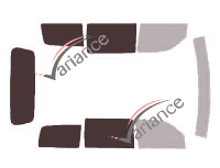 Schablone Verglasung - Kit 3/4 hinten - Dodge Nitro 5-türig (2006 - 2011)