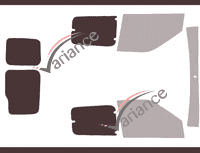 Schablone Verglasung - Kit 3/4 hinten - Opel Combo (C) Kleintransporter 5/6-türig (2011 - 2018)