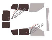 Verglasungsschablone - Kit 3/4 hinten - Opel Combo (C) 6-türig (2011 - 2018)