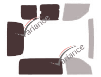 Plantilla de acristalamiento - Kit 3/4 trasero - Renault Kangoo (1) Utilitario 4 puertas (1997 - 2008)