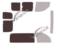 Plantilla de acristalamiento - Kit 3/4 trasero - Renault Kangoo (1) 5 puertas (1997 - 2008) Plantilla de acristalamiento - Kit 3/4 trasero - Renault Kangoo (1) 5 puertas (1997 - 2008)