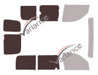 Plantilla de acristalamiento - Kit 3/4 trasero - Renault Kangoo (1) 5 puertas (1997 - 2008) Plantilla de acristalamiento - Kit 3/4 trasero - Renault Kangoo (1) 5 puertas (1997 - 2008)