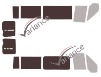 Plantilla de acristalamiento - Kit 3/4 trasero - Ford Transit (4) Largo 5 puertas (2000 - 2013)
