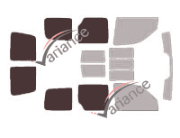 Glazing template - kit 3/4 rear - Peugeot Partner (1) 6 portes (1996 - 2008) Glazing template - kit 3/4 rear - Peugeot Partner (1) 6 portes (1996 - 2008)
