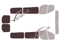 Plantilla de acristalamiento - Kit trasero 3/4 - Ford Tourneo (1) Custom Court 5 puertas (desde 2013) Plantilla de acristalamiento - Kit trasero 3/4 - Ford Tourneo (1) Custom Court 5 puertas (desde 2013)
