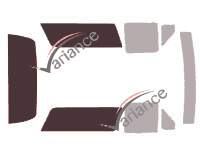 Gabarit vitrage - kit 3/4 arrière - Ford Bronco (5) 3 portes (1992 - 1997)