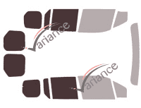 Plantilla de acristalamiento - Kit 3/4 trasero - Ford Tourneo (2) Connect 6 puertas (2014 - 2024) Plantilla de acristalamiento - Kit 3/4 trasero - Ford Tourneo (2) Connect 6 puertas (2014 - 2024)