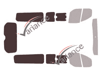 Glazing template - 3/4 rear kit - Ford Custom Transit (1) Long 4 doors (2014 - 2023) Glazing template - 3/4 rear kit - Ford Custom Transit (1) Long 4 doors (2014 - 2023)