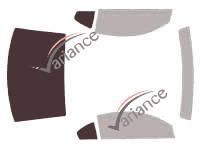 Plantilla de acristalamiento - Kit 3/4 trasero - Ford Mustang (4) Mach Coupe 3 puertas (2003 - 2005)