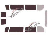 Schablone Verglasung - Kit 3/4 hinten - Ford E-Series (4) Lang 5 Türen (1993 - 2013)