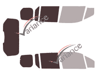 Plantilla de acristalamiento - Kit 3/4 trasero - Ford Tourneo (2) Connect 5 puertas (2014 - 2024) Plantilla de acristalamiento - Kit 3/4 trasero - Ford Tourneo (2) Connect 5 puertas (2014 - 2024)