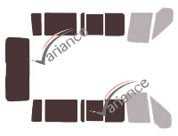 Plantilla de acristalamiento - Kit 3/4 trasero - Ford Tourneo (4) Transit 5 puertas (2000 - 2013)