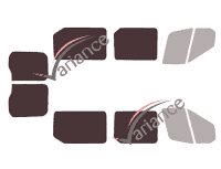 Mascherina per vetri - kit 3/4 posteriore - Ford Transit (5) minibus 5 porte (dal 2014)