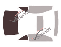 Schablone Verglasung - Kit 3/4 hinten - Honda Civic (8) Type-R Coupe 2-Türer (2006 - 2011)