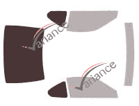 Glazing template - 3/4 rear kit - Honda Prelude (4) Coupe 2 doors (1992 - 1996)