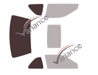 Gabarit vitrage - kit 3/4 arrière - Honda Prelude (5) Coupe 2 portes (1997 - 2004)