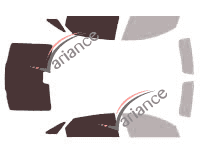 Schablone Verglasung - Kit 3/4 hinten - Jaguar XJ (6) L-Longline Limousine 4-türig (2010 - 2019)