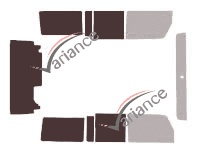 Verglasungsschablone - Kit 3/4 hinten - Jeep Wrangler (4) 5 Türen (2011 - 2017)